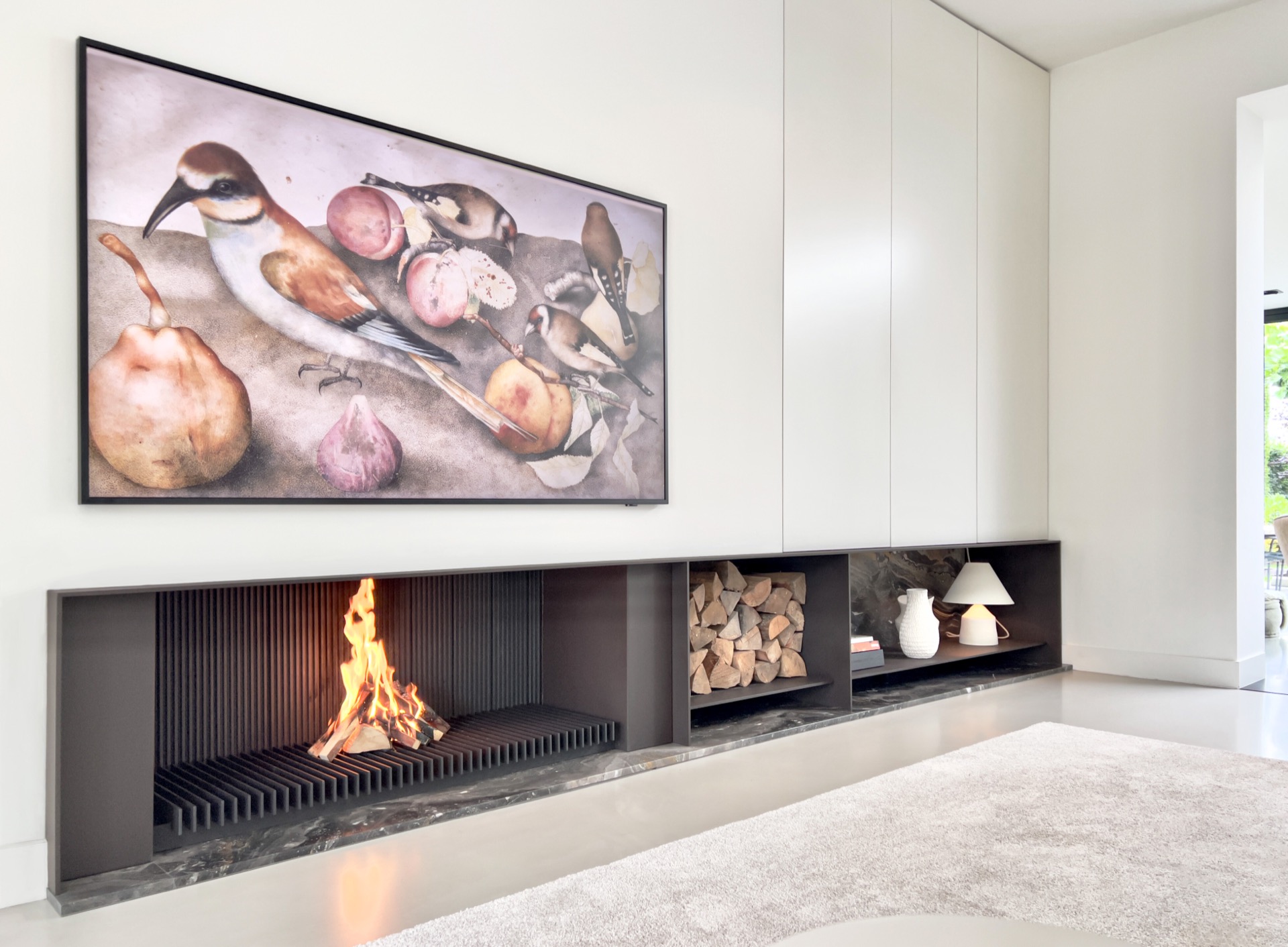 chimenea empotrada de leña con piedra natural: tijdloos haard-ontwerp met metalen schouw en natuursteen, Luxury, Design, Exclusive, Modern, Custom Made, Special, Beautiful