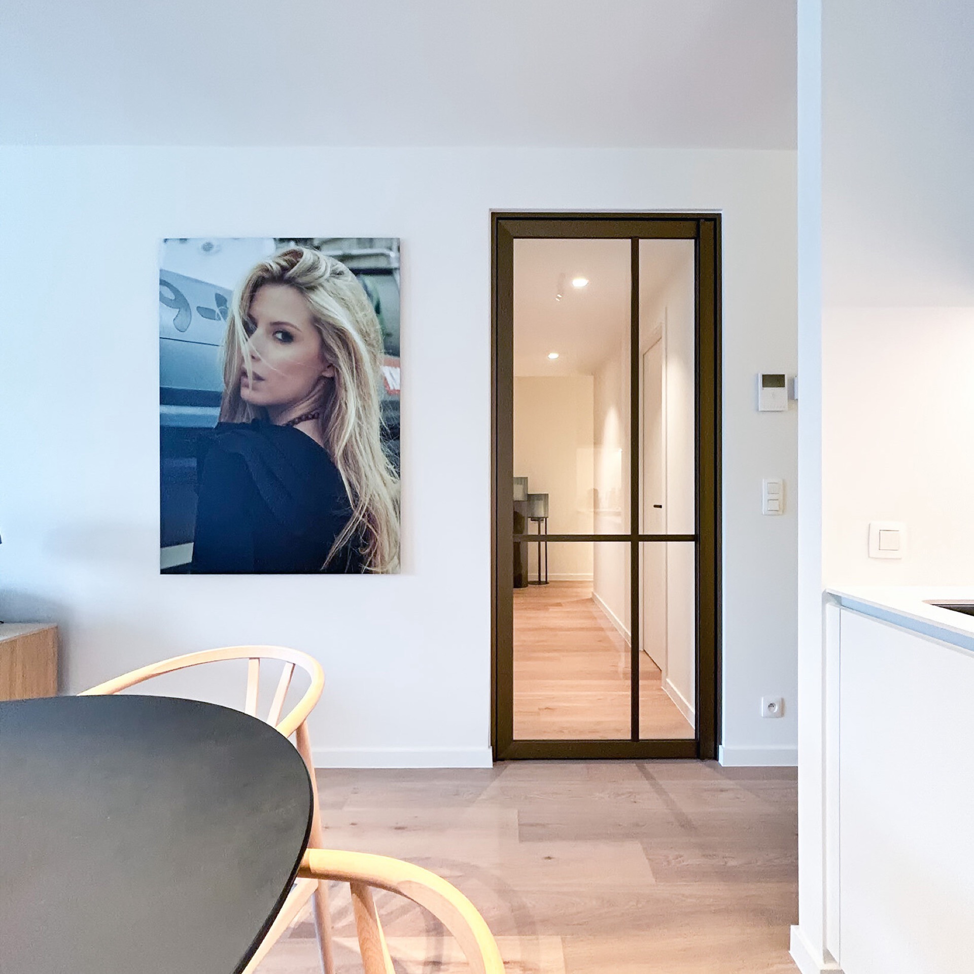 porta interna stile acciaio con vetro e telaio nero opaco: porta interna stile acciaio con telaio scuro e montanti in un, Luxury, Design, Exclusive, Modern, Custom Made, Special, Beautiful