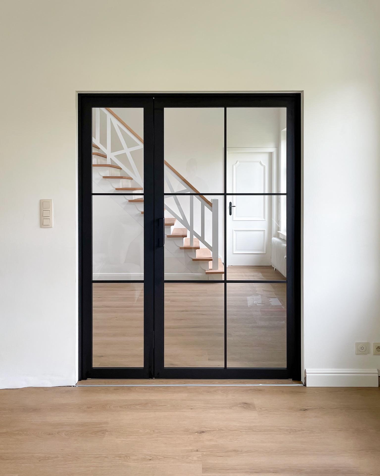 porta interna stile acciaio con vetro e telaio nero opaco: porte interne stile acciaio con telaio scuro e montanti in vetro, Luxury, Design, Exclusive, Modern, Custom Made, Special, Beautiful