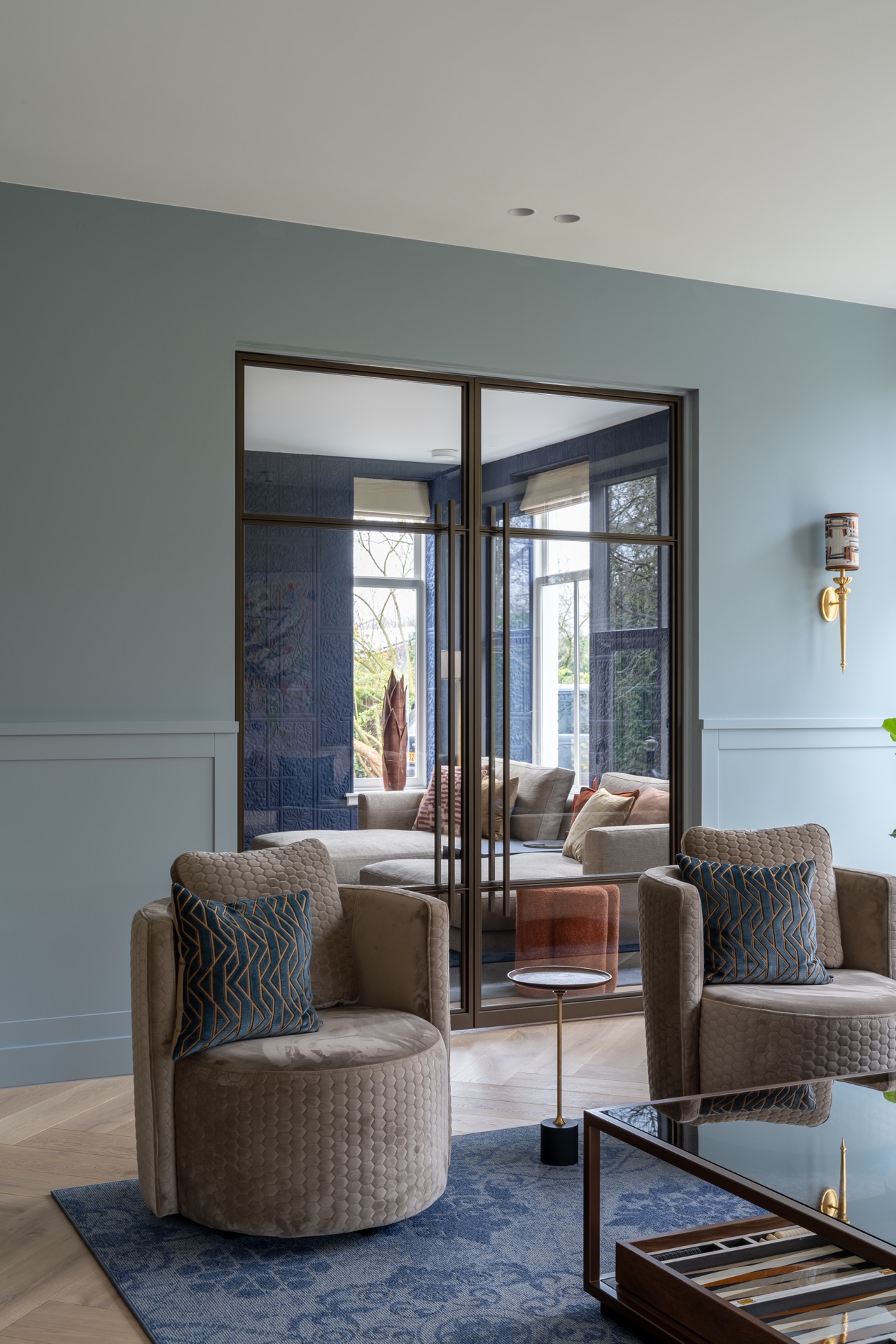 porta pivot in acciaio con divisione del vetro in 3: porta a battente in acciaio con pannelli in vetro a 3 sezioni in, Luxury, Design, Exclusive, Modern, Custom Made, Special, Beautiful