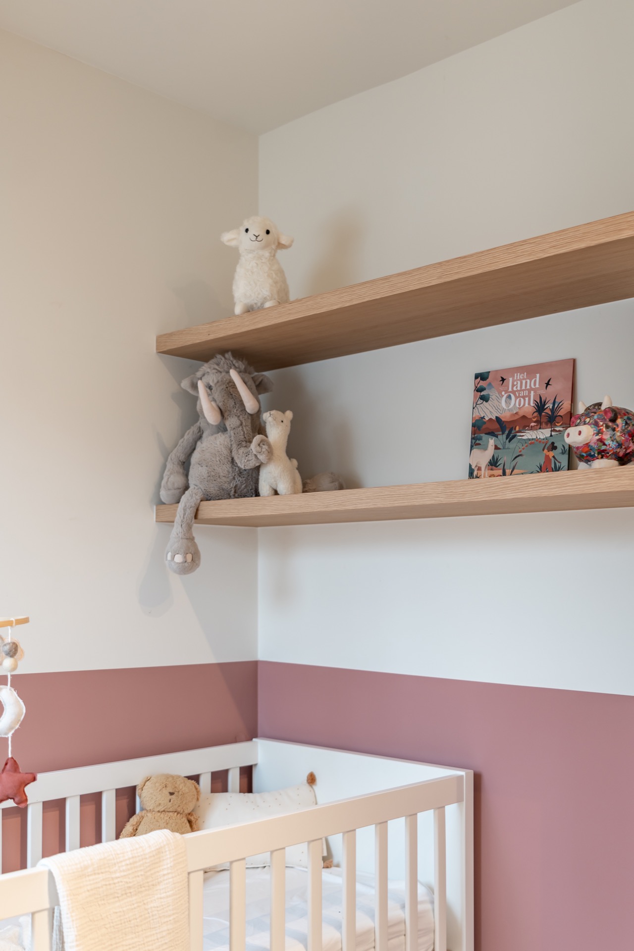 interno completo su misura con impiallacciatura di rovere e HPL bianco: dettaglio delle mensole sospese in impiallacciatura, Luxury, Design, Exclusive, Modern, Custom Made, Special, Beautiful
