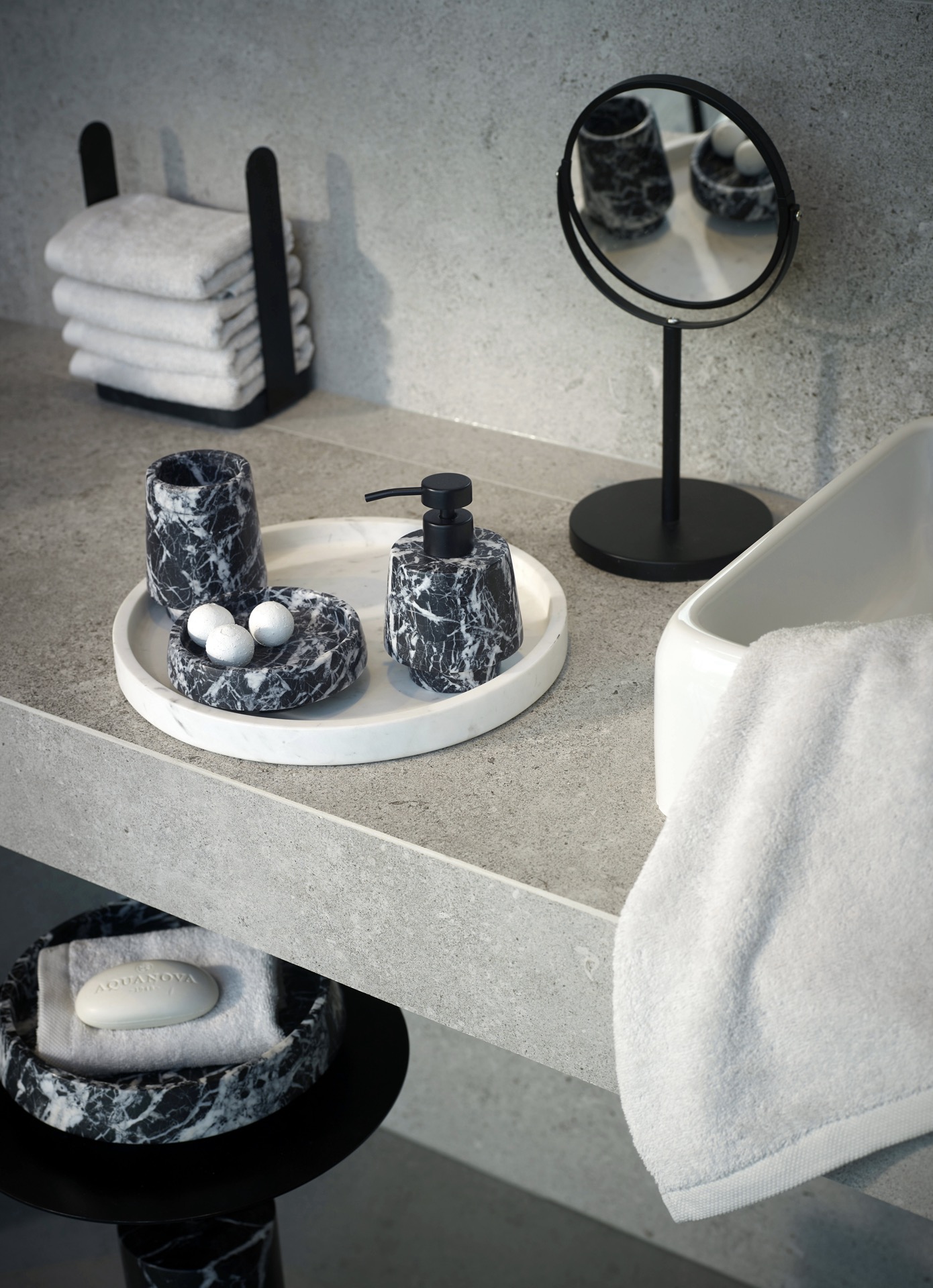 accessori per bagno effetto marmo nero con venature bianche: accessori bagno di lusso in marmo nero effetto con venature, Luxury, Design, Exclusive, Modern, Custom Made, Special, Beautiful