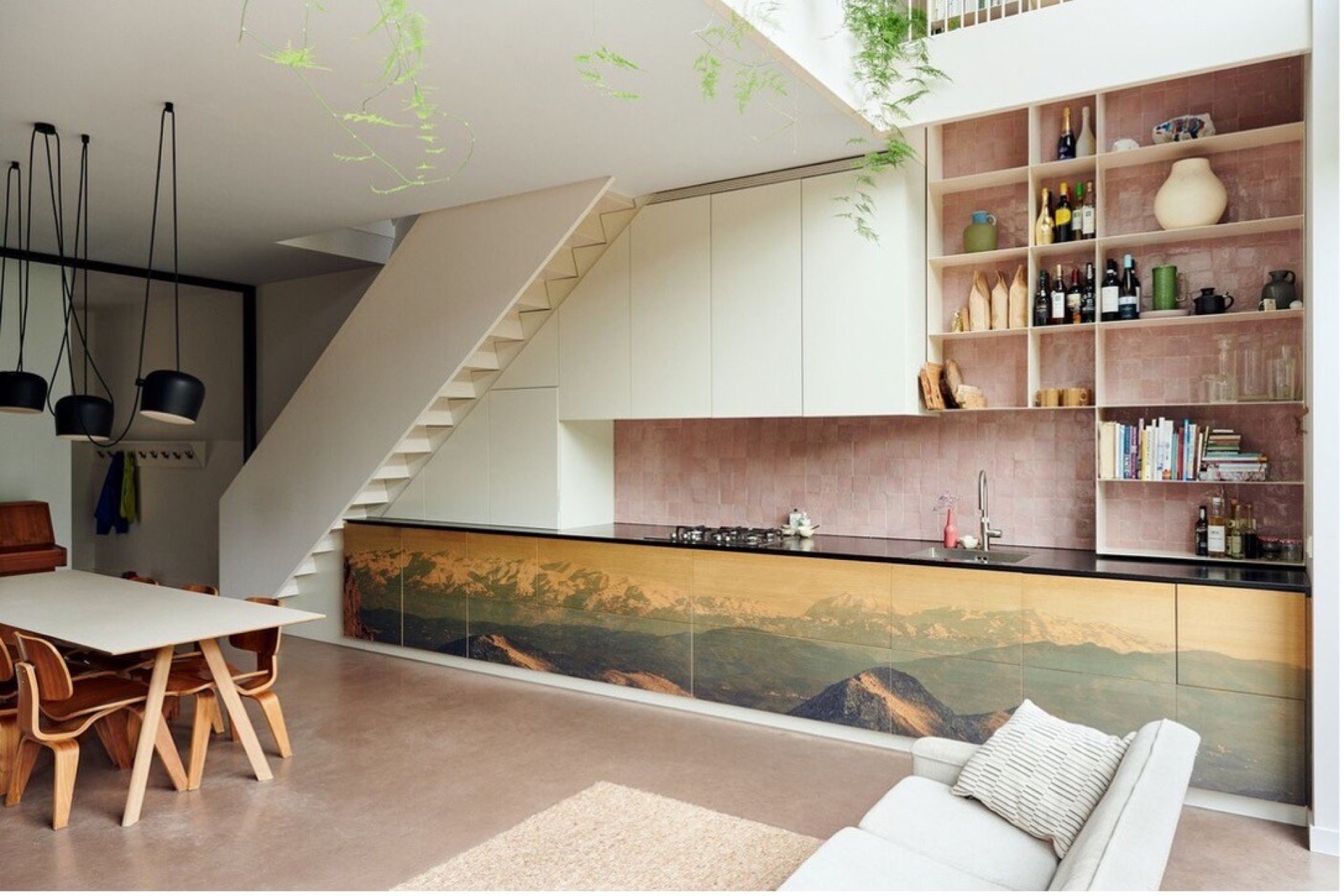 indoor-outdoor connection home: seating area with built-in wall unit and large window opening letting in daylight, Luxe, Design, Exclusief, Modern, Maatwerk, Bijzondere, Mooie