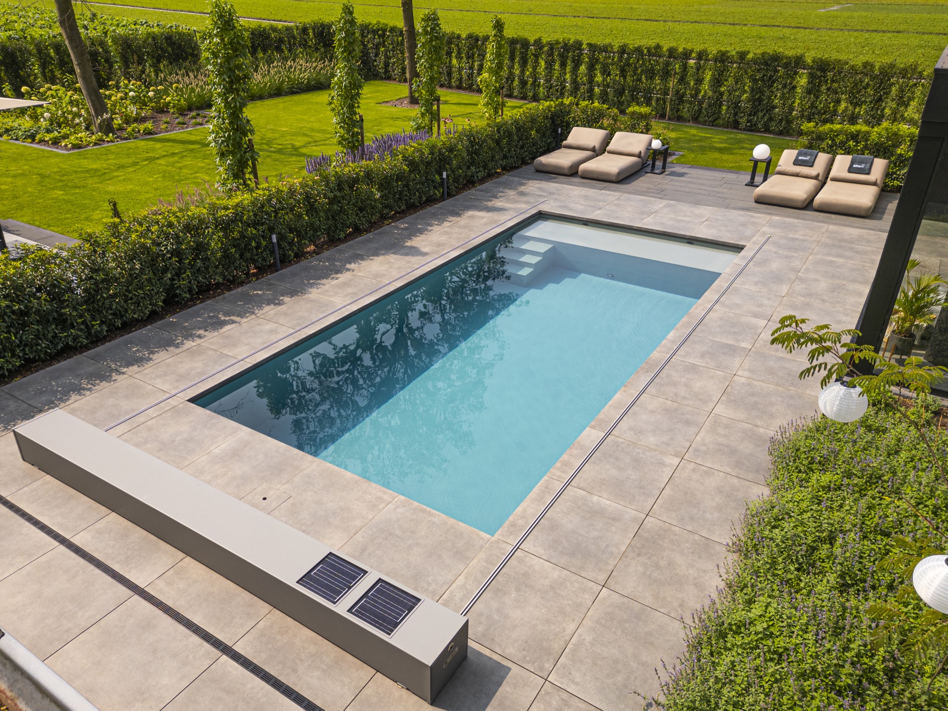 piscina incassata moderna con sistema di copertura, Luxury, Design, Exclusive, Modern, Custom Made, Special, Beautiful