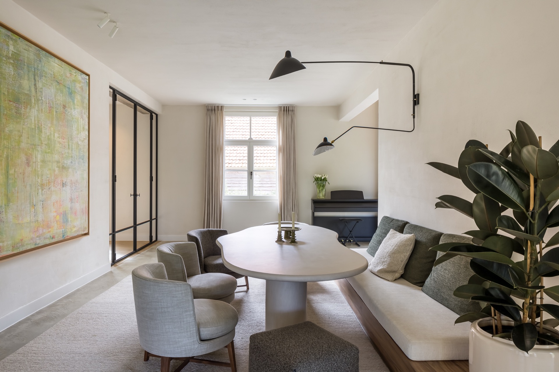 living indoor outdoor: zona scale con soffitto bianco e trave di legno visibile nell’interno, Luxury, Design, Exclusive, Modern, Custom Made, Special, Beautiful