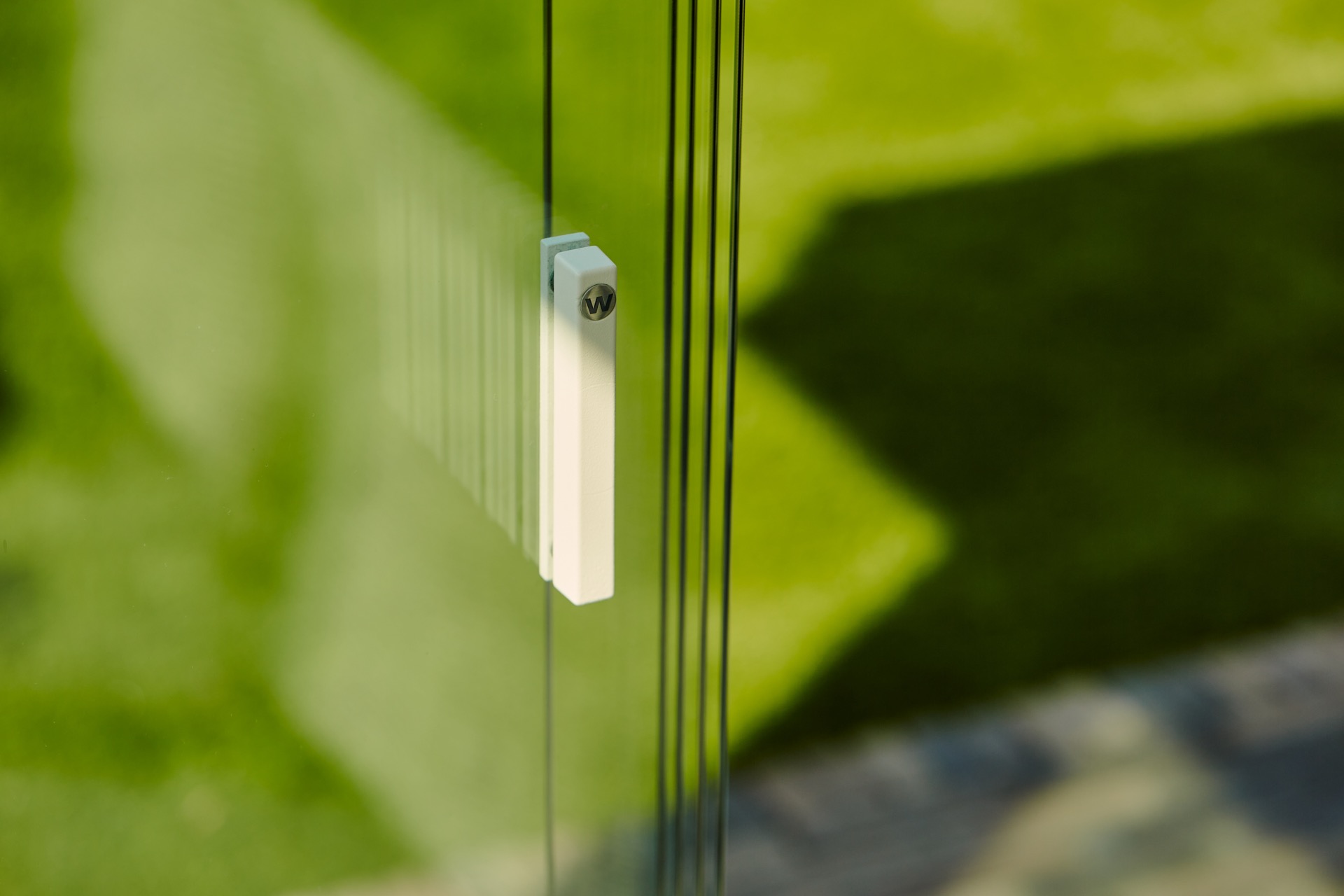 outdoor room sliding glass: close-up of a white profile module on a glazed outdoor wall, Luxury, Design, Exclusive, Modern, Custom Made, Special, Beautiful