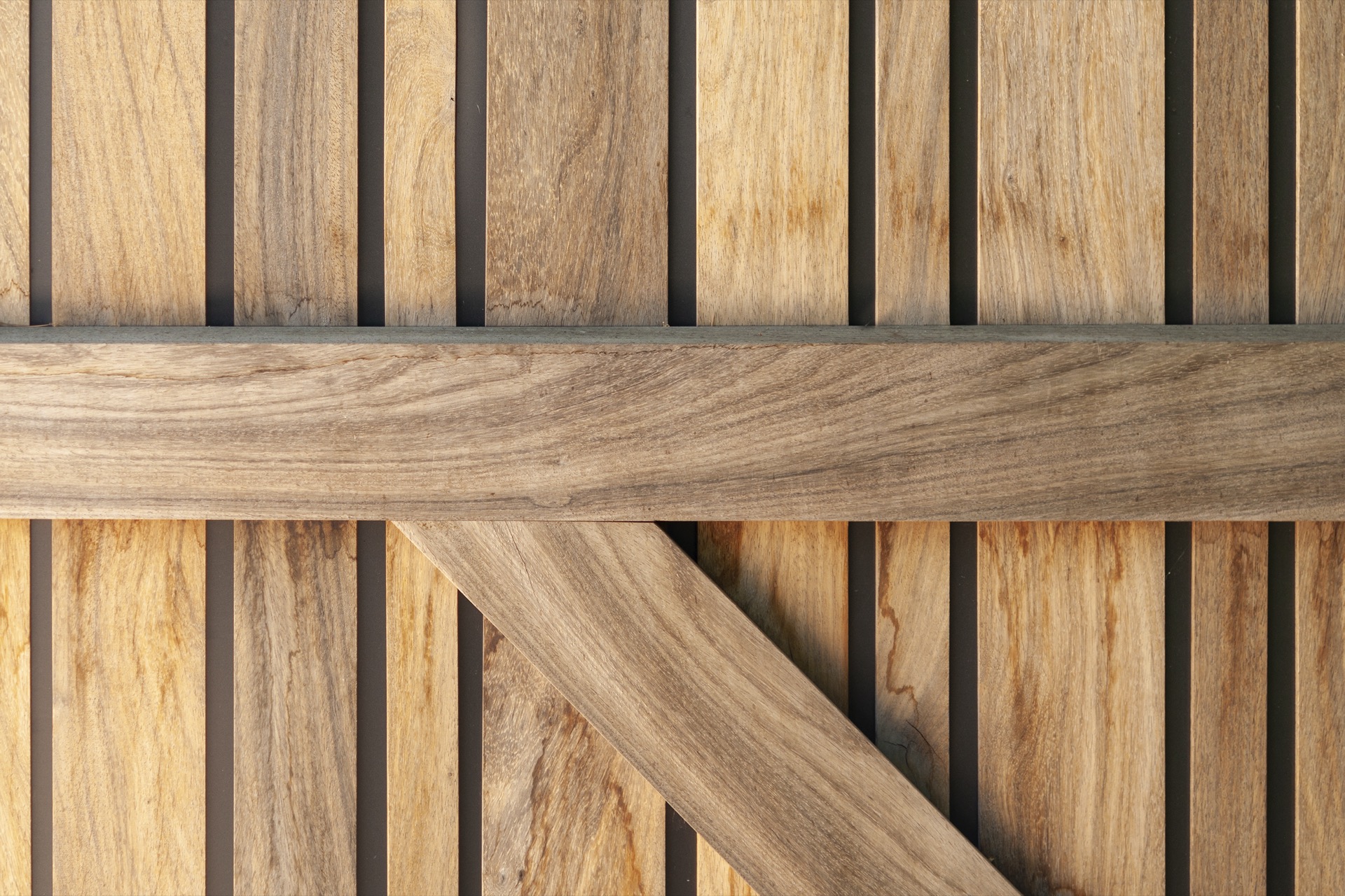 cancello scorrevole automatico con linee nere: primo piano di doghe del cancello in legno con profili neri verticali e linee, Luxury, Design, Exclusive, Modern, Custom Made, Special, Beautiful