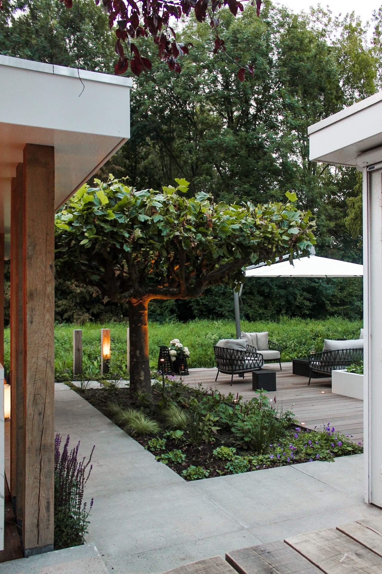 garden lighting: garden with pavilion, illuminated outdoor space, and greenery., Luxury, Design, Exclusive, Modern, Custom Made, Special, Beautiful