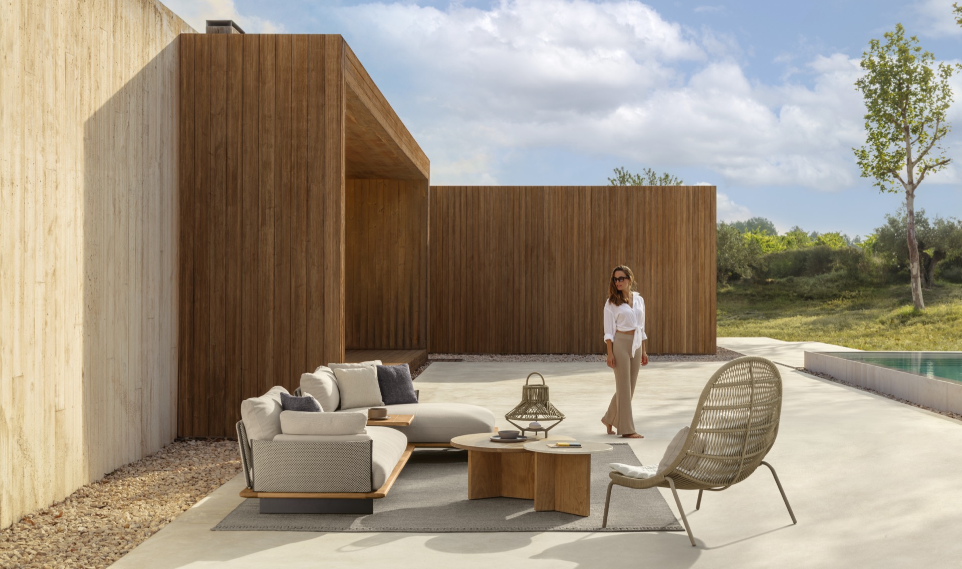 casa in legno moderna: bellissimo terrazzo con posti a sedere e vista al giardino, Luxe, Design, Exclusief, Modern, Maatwerk, Bijzondere, Mooie