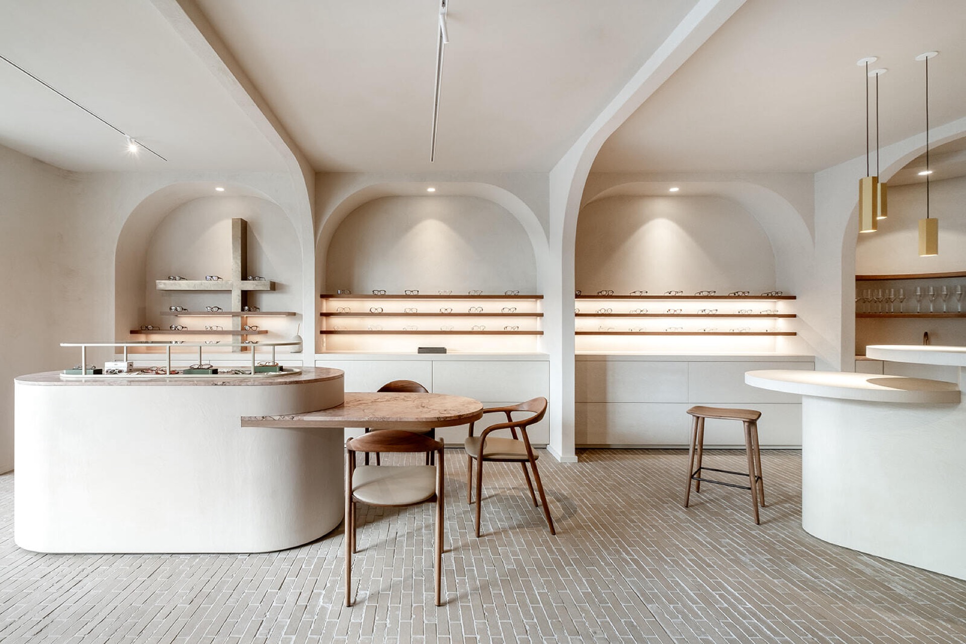 Interni in marmo: mobile in legno con piano in marmo e scaffali illuminati in cucina, Luxury, Design, Exclusive, Modern, Custom Made, Special, Beautiful