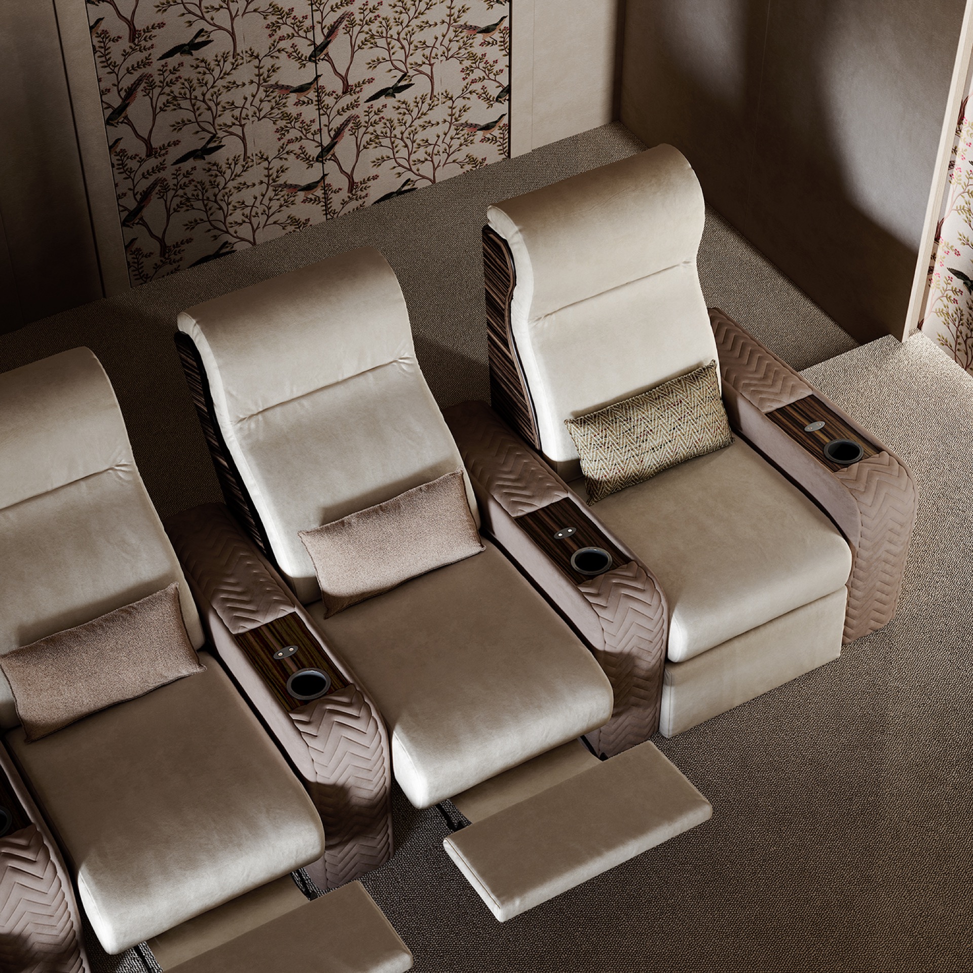 home cinema di lusso: pannelli acustici e area seduta in home cinema, Luxury, Design, Exclusive, Modern, Custom Made, Special, Beautiful