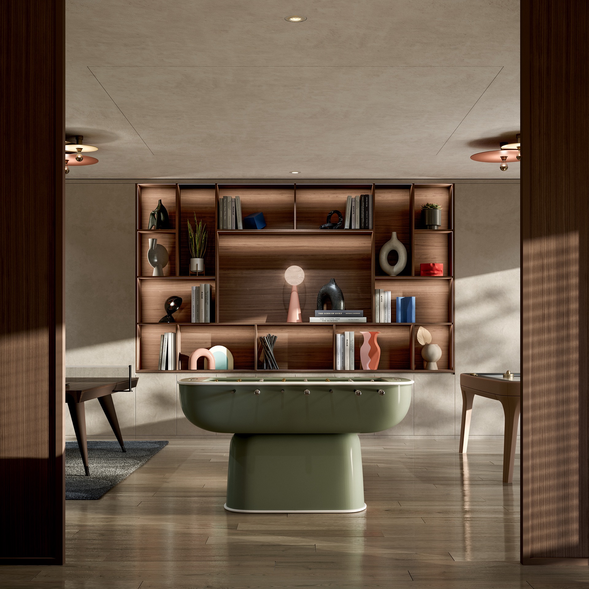 interni case moderne: sala giochi con tavolo da biliardo e arte murale, design moderno e funzionale, Luxury, Design, Exclusive, Modern, Custom Made, Special, Beautiful