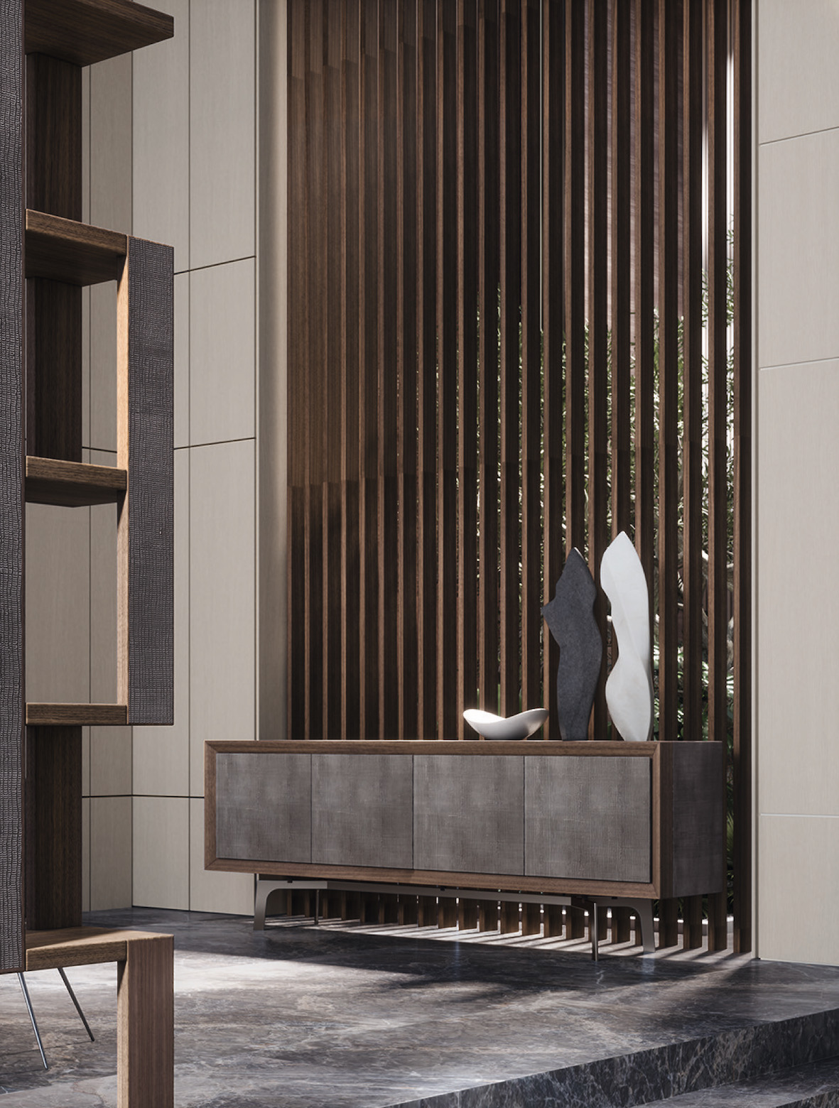 esempio progetto ristrutturazione casa: ingresso con pannelli in legno e divisorio decorativo, design moderno e accogliente, Luxury, Design, Exclusive, Modern, Custom Made, Special, Beautiful