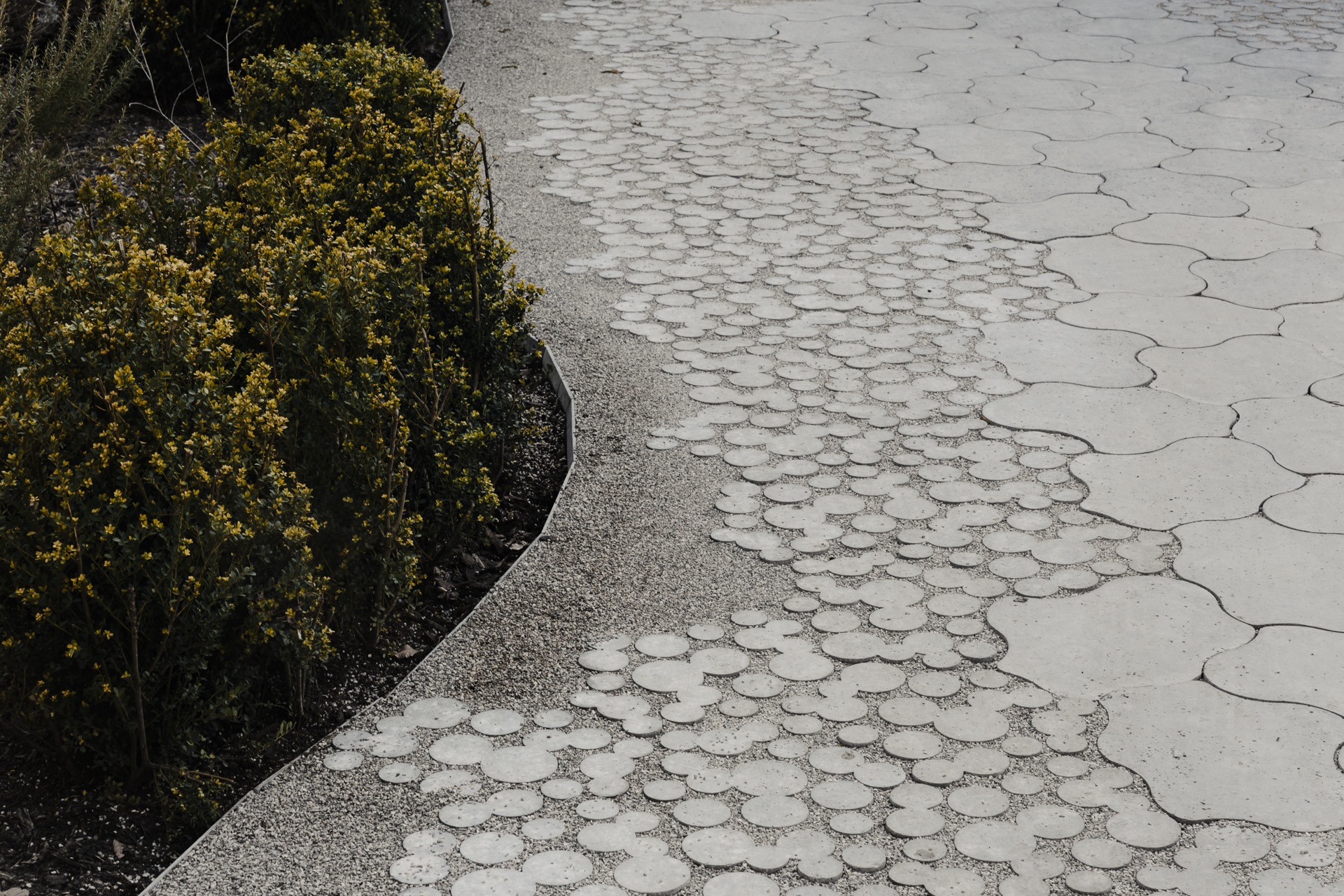 ingresso naturale: sentiero da giardino con lastre di cemento circolari, Luxury, Design, Exclusive, Modern, Custom Made, Special, Beautiful