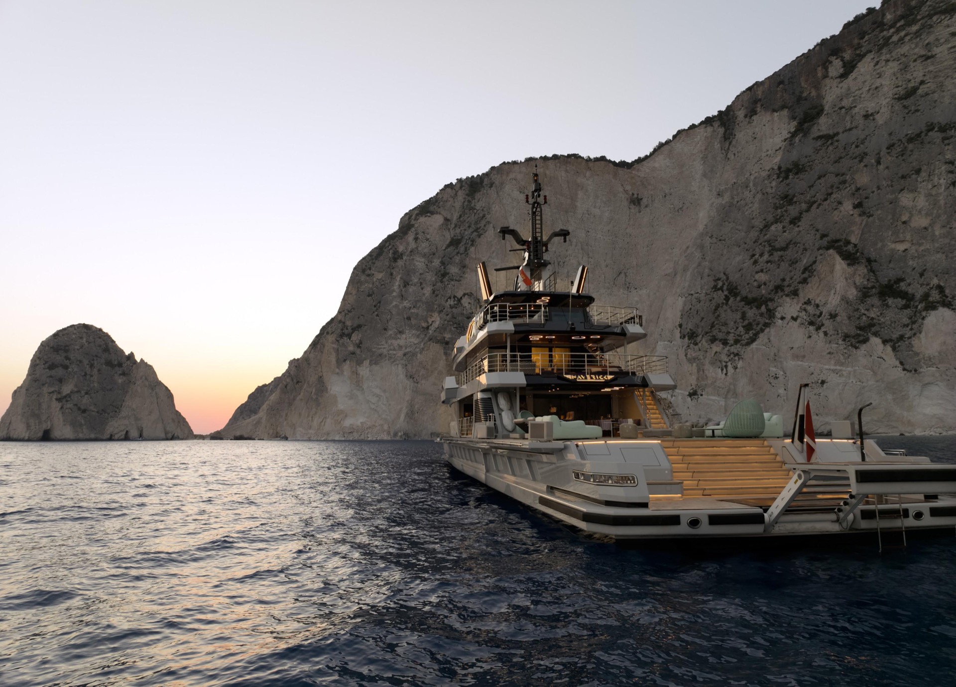 interni yacht di lusso: spazio esterno con vista mare e lounge di lusso, Luxury, Design, Exclusive, Modern, Custom Made, Special, Beautiful
