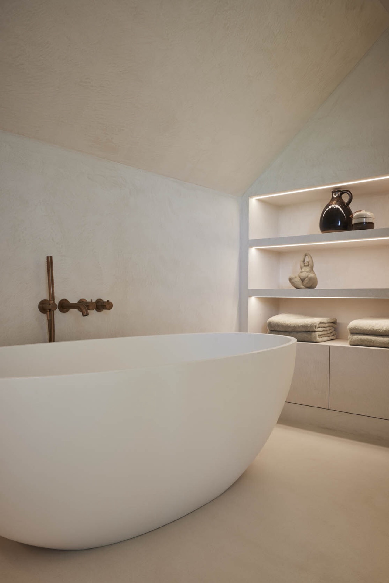rivestimento in legno per pareti: dettaglio di bagno luminoso con decorazione minimalista, Luxe, Design, Exclusief, Modern, Maatwerk, Bijzondere, Mooie
