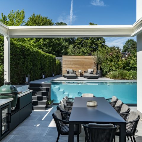 luxe tuin, luxe tuin met zwembad, design zwembad, Luxe, Design, Exclusief, Modern, Maatwerk, Bijzondere, Mooie