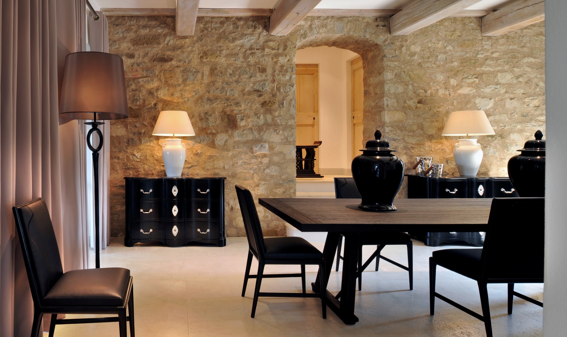 toscane - eethoek zwarte stoelen in Villa Toscane, Luxury, Design, Exclusive, Modern, Custom Made, Special, Beautiful