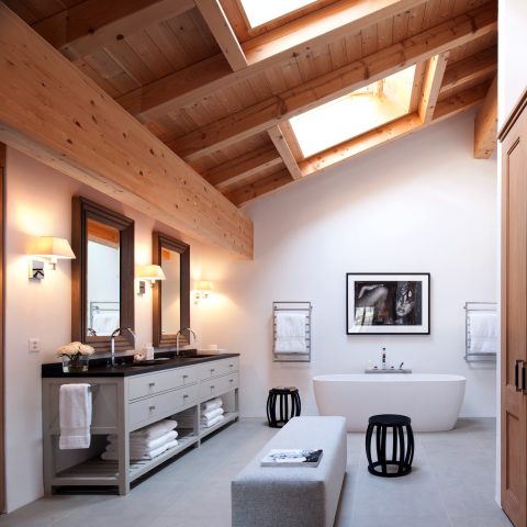 chalet kopen - open badkamer zwarte in Chalet Klosters, Luxury, Design, Exclusive, Modern, Custom Made, Special, Beautiful