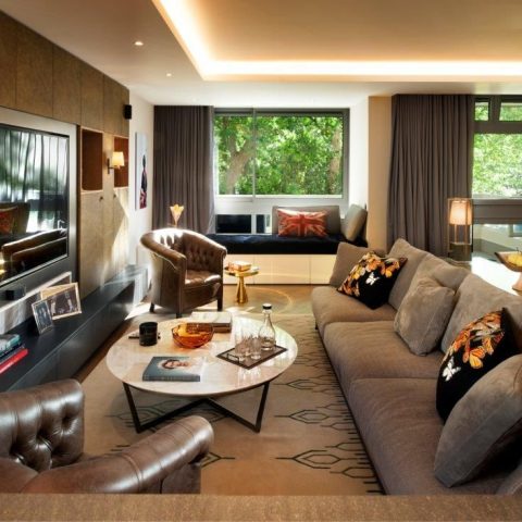 fletcher hotel - klassieke woonkamer woonkamer in Carlton House Terras, Luxe, Design, Exclusief, Modern, Maatwerk, Bijzondere, Mooie
