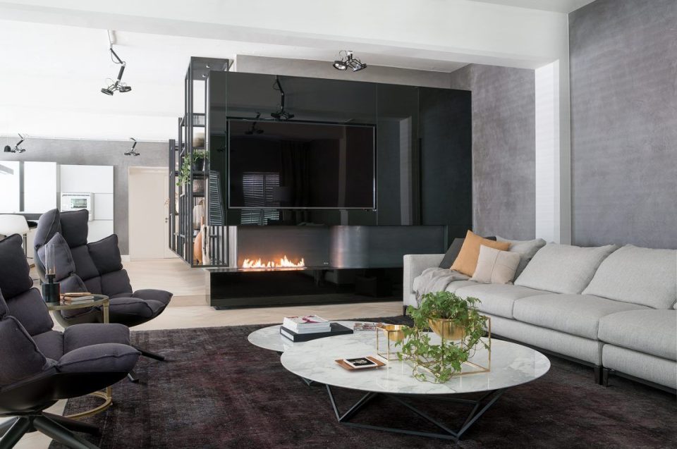 adam toren - luxe woonkamer met in Loft Brussel